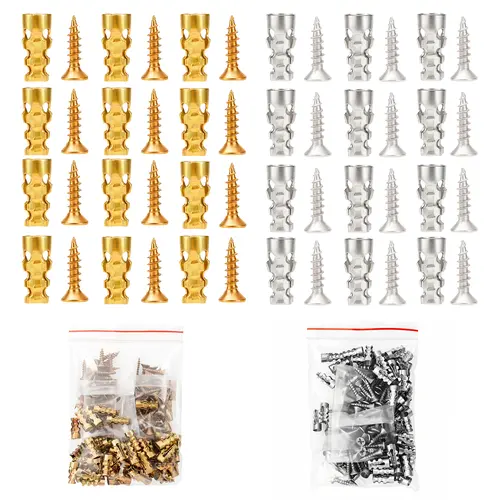 GJANSH 6*14mm Door Hinge Thread Repair Screws, 30Pack/60Pack Short Expansion Wall Anchors, Stripped Thread Repair Fixer for Cabinet, Tile, Stone and Partition Hinge Mounting toolupgrade