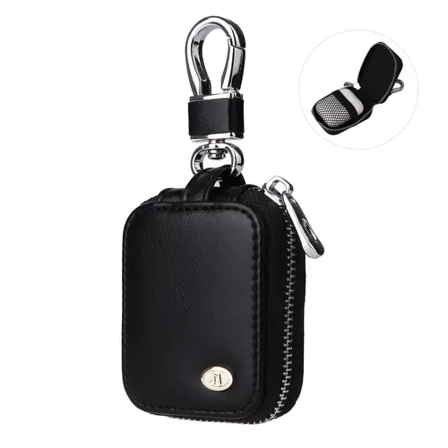 Retro PU Leather Zipper Earbud Case with Metal Keychain - Portable Electronic Audio Protection Pouch for AirPods 1/2/3/4/Pro 2, Wireless/Wired Headphones, USB Cable & Small Accessories, Charging, Memory