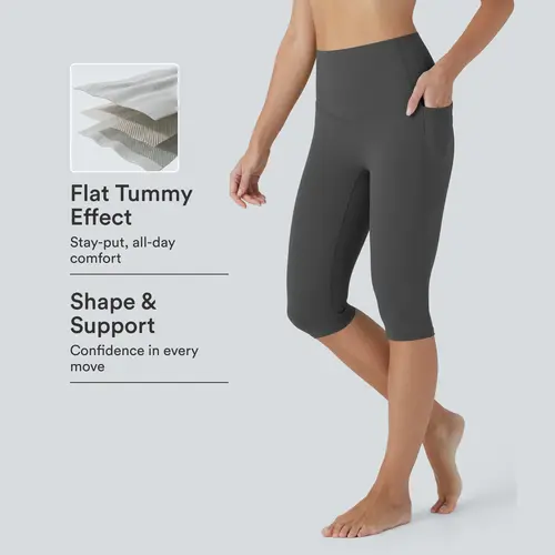 Halara UltraSculpt™ High Waisted Tummy Control Pedal Pusher Yoga Leggings with Pockets #BackToSchool