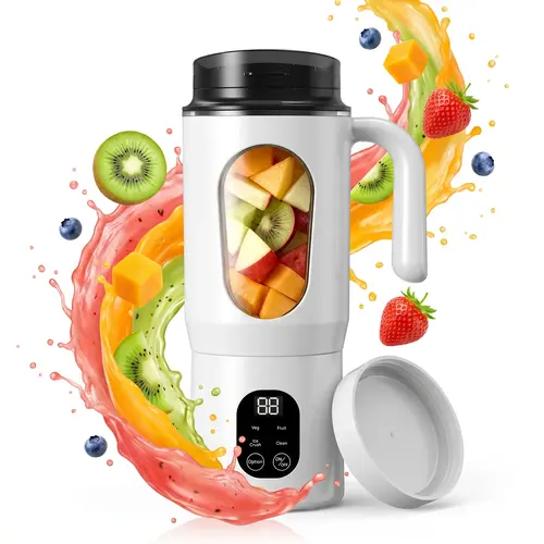 Compact Cordless Portable Blender, USB‑Rechargeable Handheld Juicer with LED Display | 22000 RPM, BPA‑Free Food‑Grade, 5s Auto‑Stop Safety, Self‑Cleaning Ice Crusher for Frozen Drinks,sohochic
