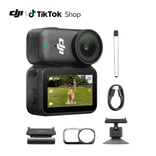 DJI Osmo Nano Standard Combo (64GB/128GB) - Small 4K/60fps Vlogging Camera with a 1/1.3″ Sensor, 143° Wide FOV Video, 200-Min Recording, Swift Content Transfer, Magnetic POV Cam 4K for Sports, Vlog