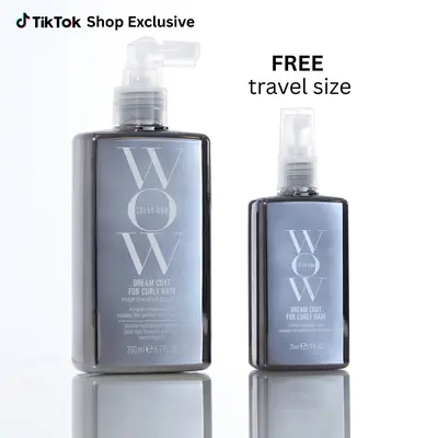 Color Wow Dream Coat for Curly Hair - Full Size Treatment and FREE Mini Treatment - Heat Protectant Spray for Frizz-Free, Curly Hair