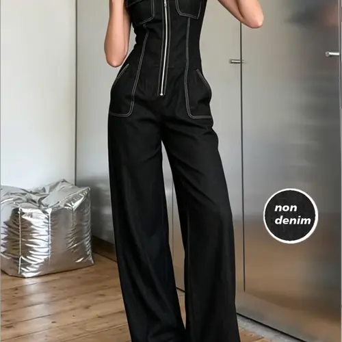 2026 New Summer Retro Vintage Denim Jumpsuit Overalls, Sleeveless Wide Leg Pants, Slimming and Tall, Fit, Perfect for Daily Wear Everyday, Fashionable and Comfortable