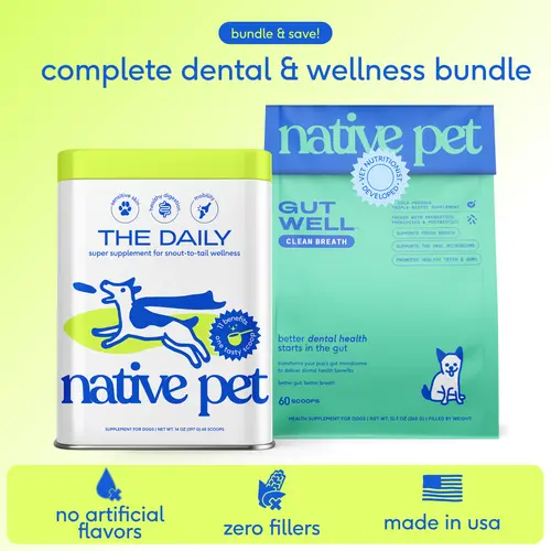 The Daily + Clean Breath – 11-in-1 Dog Vitamins & Supplements + Dog Teeth Cleaning Powder for Fresh Breath, Plaque & Tartar Support | Vet-Developed, No Fillers