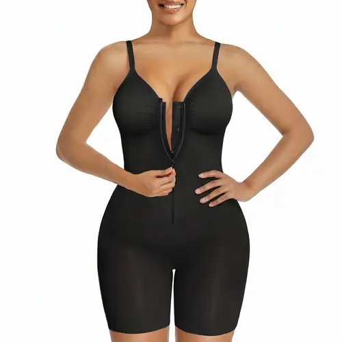 SHAPERX #Livestream Shapewear for Women Tummy Control Bodysuits Zip-Up Comfort Ultra Stretch Fabric Customizable Fit Breathable Mesh Design Comfortable Fit
