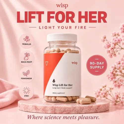 Wisp Lift For Her | 90 Day Supply | Women's Libido & Hormonal Wellness Supplement | Maca Root, Tribulus, Fenugreek & Zinc | Desire, Arousal & Reproductive Health Support