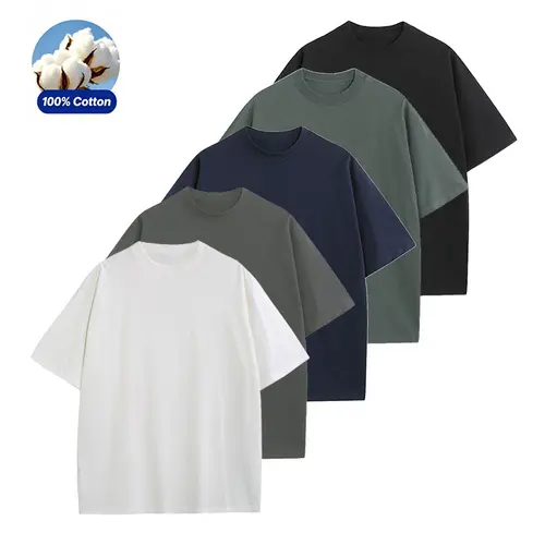 5-pack men’s summer multi-color pure cotton crew-neck T-shirt set; casual men’s T-shirts that are extremely comfortable and breathable, with soft fabric and a loose fit—ideal for casual wear, everyday activities, and outdoor outings. Full of summer vibes,
