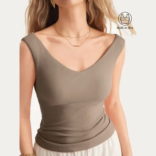 【ANY 3 FOR $99】OGL Plantive Essential V-neck New Airy Bra Top cute tops women summer top SohoChic