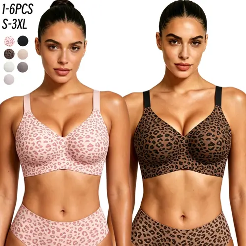 1/2/3/4/5/6PCS Women Jelly Bras Wirefree Full Coverage No Underwire Everyday Bras Comfortable Wireless Padded Tshirt Bra
