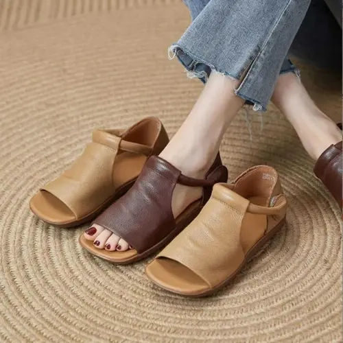 Women's Flat Summer Sandals - Open-Toe Casual Women's Sandals with Breathable Sole, Comfortable Soft-Sole Flat Wedge Shoes for Daily & Vacation Walking, Simple Stylish Versatile, Shoes For Women, Sandals For Women,sohochic