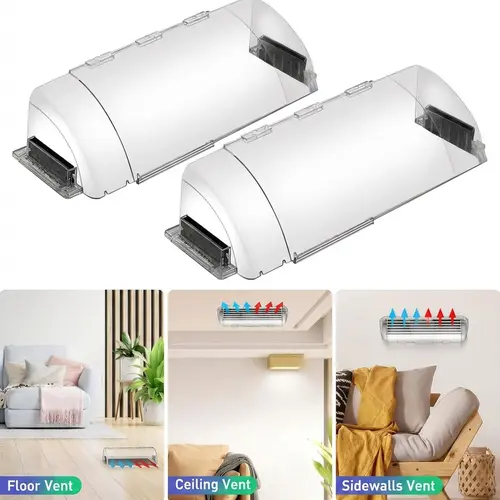 Magnetic Air Vent Deflector with Adjustable Arm, 9"-15.5" Universal Fit Vent Covers for Home AC, Floor & Wall Use