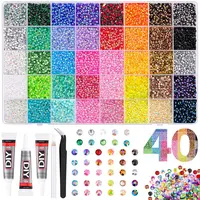 Rainbow Color Glitter Sequins Set, Includes Tweezers and Drill Pen, Multi-Color Resin Flat Back Gems, Mixed Resin Rhinestones, for DIY Crafts, Nail Art Rhinestones / Flatback Crystals, Christmas Gift for Women, Jelly Rhinestones / Bedazzling Kit