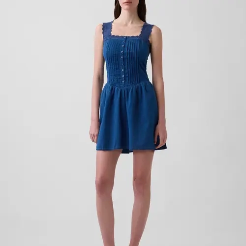 Gap Women's Pintuck Drop-Waist Mini Dress