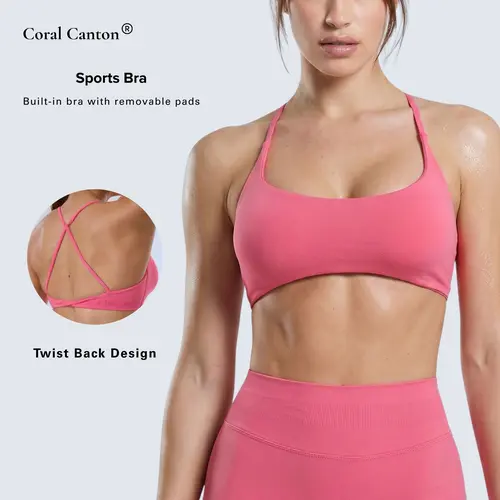 Coral Canton Seamless Sports Bra SohoChic