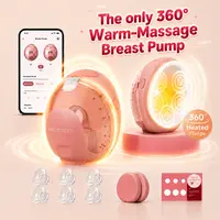 Momcozy Wellness 1 Wearable Breast Pump, Warm-Massage Hands-Free Pump with Heated Flange&Simulated Massage for Comfortable Breastfeeding&Let-Down, App-Controlled, 4 Modes 12 Levels, 180ml/6oz Milk Machine