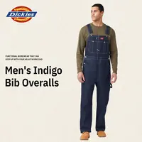 Dickies | Indigo Bib Overalls, Men's Overalls Workwear,100% Cotton,Multiple Pockets,With Hammer Loop for Tools