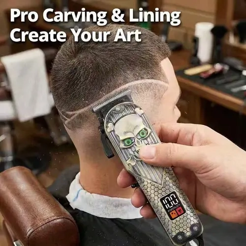 DEBARK Professional Durable Manganese Steel Cordless T-Blade Hair Trimmers (Barber Equipment), 2.5H Runtime, USB Fast Charging, Rinse-Dry Washable, Low Noise, Anti-Snagging, Smooth Precise Cuts, Travel-Friendly for Barbers