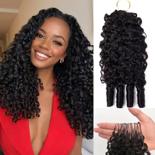 BLING HAIR [HOT] Burmese Curly Human Hair Crochet Extensions - Miracle Knots, Pre-Separated, 50g/Pack, Multiple Textures, Texturizing for Protective Styles Braids & Knotless Boho Braids, 4-5 Packs for Full Head Vacation Use sohochic