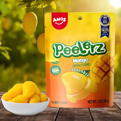 AMOS Peelerz Fun Peelable Gummies Variety Pack, 14 Bags, 6 Fruity Flavors: Lemon, Pineapple, Banana, Green Apple, Grape & Mango, Fun Chewy Gummy Candy for Sharing and Snacking