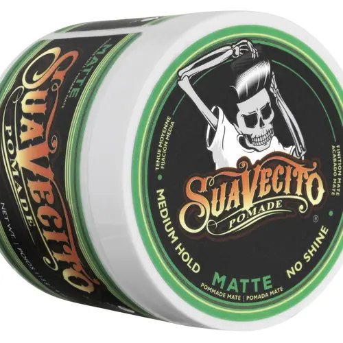 Suavecito Matte Pomade TT - Medium Hold, No Shine, Original Scent, Complete Matte Finish, Stays All Day, Washes with Water, Made in USA - Brush, Gel