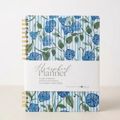 Selah Faith-Based Homeschool Planner - 8.5"x11", Undated, 84 Sheets, Spiral Bound, Back to School School Supplies, Homeschooling Organizer, Monthly-Weekly Lesson Planner, Botanical Habit Tracker (Created with Teach Them Diligently)