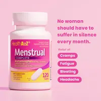HealthA2Z Menstrual Complete Pain Relief Tablets with Pyrilamine Maleate, Relieves Menstrual Symptoms (Cramps, Bloating, Fatigue, Backache, Headache) & PMS Relief, Diuretic Healthcare for Ages 12+