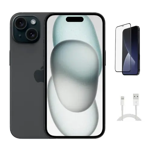 Refurbished Apple iPhone 15 (Fully Unlocked) A2846 Acceptable Condition with Tempered Glass Screen Protector & 1 Year Warranty