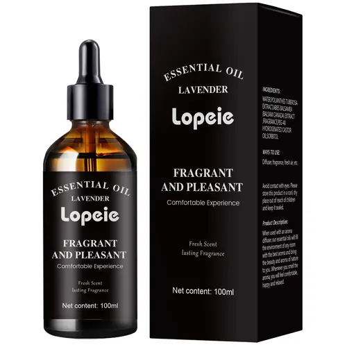 Lopeie Pure Lavender Anti-Stress Carrier & Essential Oil - 100ml (3.5fl oz) Bottle for Humidifiers, Wellness Aromatherapy Home Care, Fragrance, Anti-Stress Carrier & Essential Oils