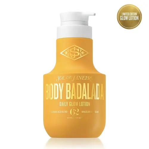 Sol de Janeiro Limited Edition Body Badalada Daily Glow Lotion - Beauty Products with Cheirosa 62 Fragrance, Jasmine, Glycerin, Almond, Caramel, Pistachio, Coco-Caprylate/Caprate, Shimmery Finish, Hydrating, Brightening Lightweight Daily Body Moisturizer