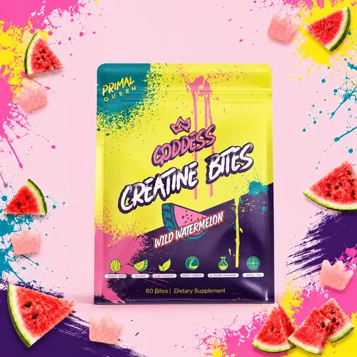 Primal Queen Goddess Creatine Bites Travel Pack | 12 Servings, Lean Muscle Boost and Cognitive Support for Women