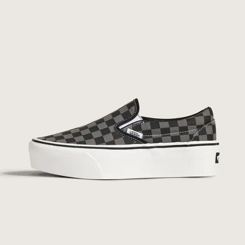 Vans Unisex Classic Slip-On Checkerboard Platform Low Top Shoe​
