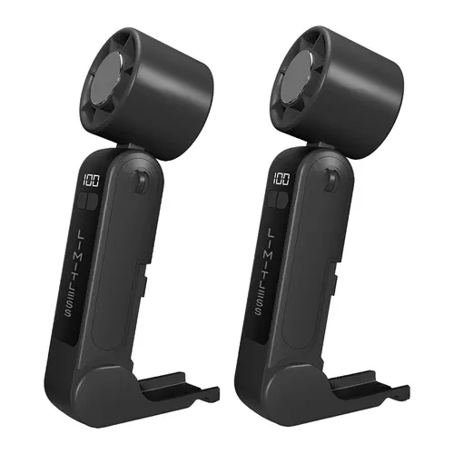 Limitless Set of 2 Handheld Fans with Cooling Plate & Lanyard