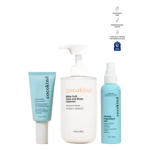 [cocokind] Everyday Routine Essentials | 3-Piece Routine Skincare Set | Cleanser + Mist + Moisturizer | Cleanse & Calm & Hydrate