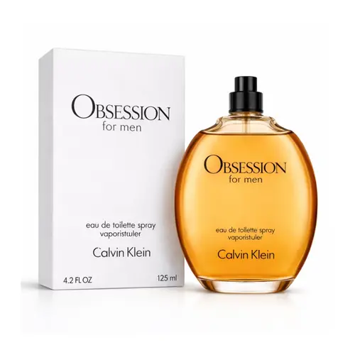 Calvin Klein Obsession for Men Eau de Toilette 4.2 oz Tester (NO CAP) | Warm Spicy Fragrance, Warm Amber Musk, Woody Spicy Fragrance