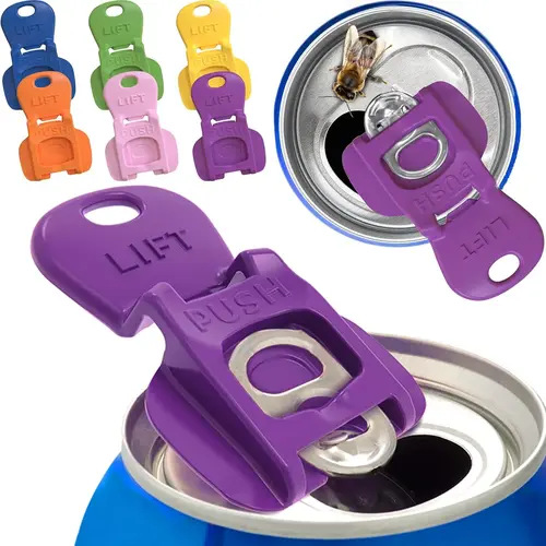 Easy Tab Opener, Colorful Drink Can Protector Cap for Soda, Beer, Coke Shields From Bugs, Bees, BBQ, Beach