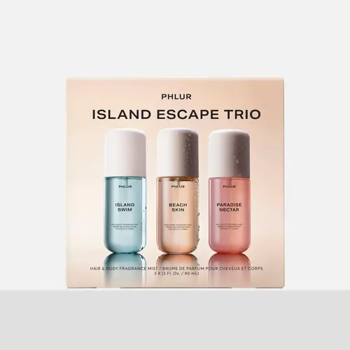 PHLUR Island Escape Trio - Beach Skin, Island Swim & Paradise Nectar Body Mist Set - Tropical Summer Scents