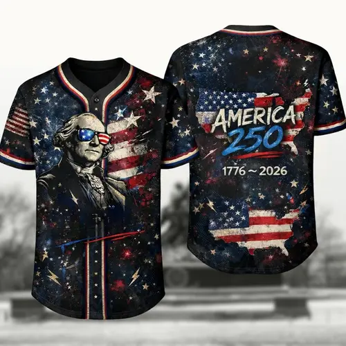 Delivered after July 4th-Patriotic Baseball Jersey Shirt, USA 250 Independence Day Shirt, 4th of July Gift for Men Women