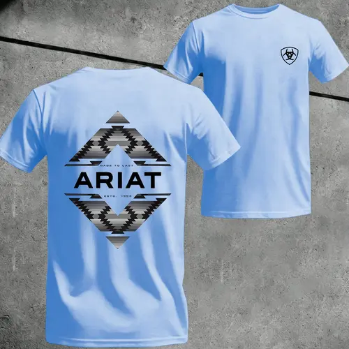 Unisex Ariat Print T-Shirt, Men's Fashion Crew Neck Tee, Comfortable and Stylish, Ideal for Casual Wear and Home Relaxation