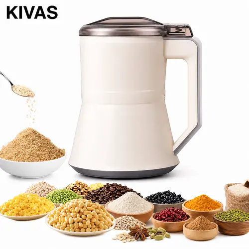 KIVAS 12-Blade Multifunctional Grinder, Food-Grade Stainless Steel Electric Coffee Grinder, UL Certified 300W Grinding Machine, Compact Food Processor, Small Homes Use for Grains, Spices, Coffee Beans, Nuts
