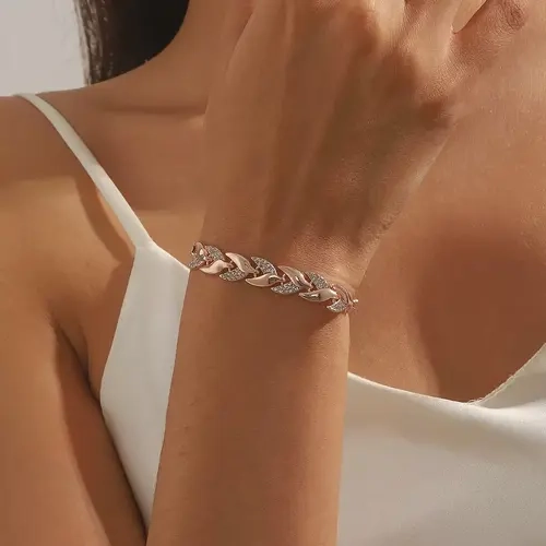 Women's Mermaid Tail Bracelet - Lightweight Alloy Costume Jewelry with Crystal Stones, Bling Effect, Fantasy Look, Holiday Season Statement Piece for Adults, Female Fashion Accessory,sohochic