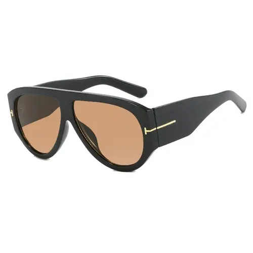 Unisex Full-Rim Retro Oversized Aviator Sunglasses - Windproof Punk Style, UV Protection, Large Frame Beachwear Eyewear for Sun Safety, Trendy Casual Party Accessory, Restock Deals