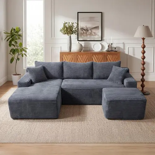 Niccae 94.5" Cloud Modular Sectional Sofa Couch with L-Shape Chaise,Modern Minimalist Upholstered Couches for Living Room Bedroom,Deep Seat Corner Couch,No Assembly Required huge,dorm essentials,home decor,sohochic