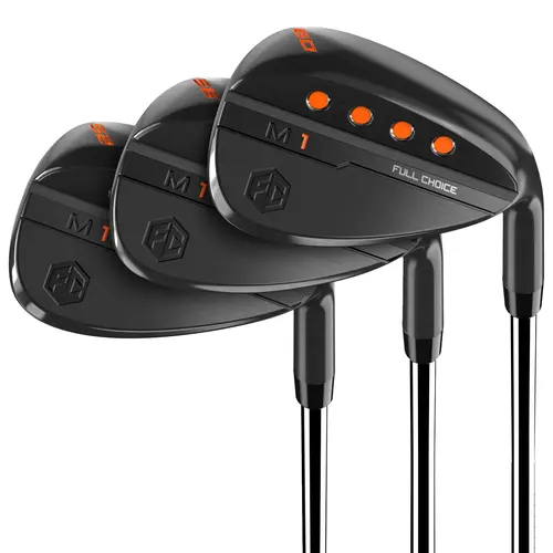 Full Choice CNC Milled Golf Wedge Set Pack (52/56/60 Degrees) - Golf Clubs with Face Texture, High Spin, Premium Grip, 3PCS Bundle for Short Game Precision & Short Shots Control