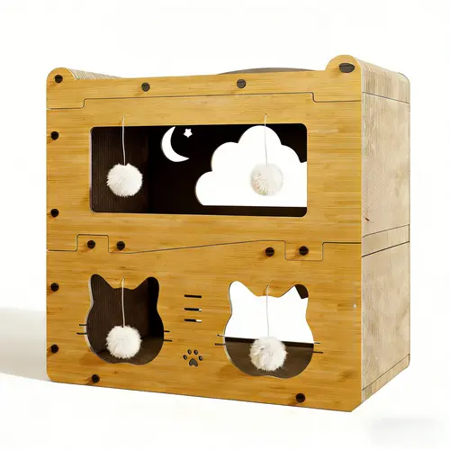 Multi-Layer cat scratcher bed for indoor cats, Made of High-density corrugated cardboard，Features scratching, resting, and playing functions, cat scratcher cardboard，Extra-Large Cat Bed, Pet Nest,Cat Gift，Essential for Cat Claw Sharpening