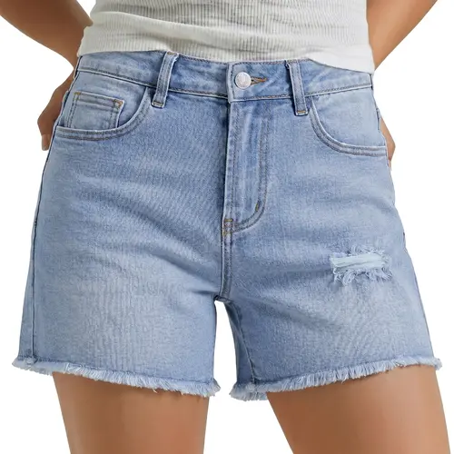 luvamia Jean Shorts for Women Summer High Waisted Stretchy Denim Shorts Casual Ripped Cut Off Jorts Country Concert Outfit
