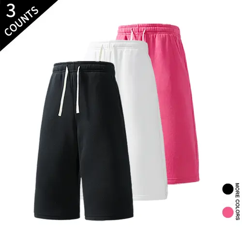 Men's 3 Pack Streetwear Knee Length Shorts Loose Fit Sweat Shorts for Summer
