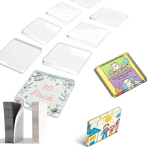 30-Pack 2"x2" Transparent Acrylic Magnetic Frames Set - Adhesive-Backed Square DIY Crafts Fridge Magnets, Home Decor Photo Frames for Kitchen, Office, Gift, Classroom,sohochic