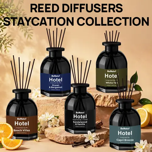 Benatu Hotel luxury Essential Oil Inspired by R-Carlton Ocean & Bergamot, My Way, Beach Villas, White Tea Reed Diffuser Oils 4.5 fl oz Long-lasting fragrance,sohochic