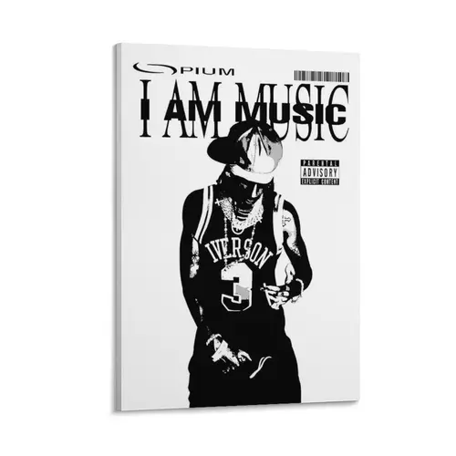 "I Am Music" Album Cover Art Poster - Stylish Trap Music Wall Art Canvas Print - Street Aesthetic Home Decor Bundle with Bedroom,Cool,Men's Room Picks & Room Essentials - Hip-Hop Fan Gift, Bedroom Decor,sohochic
