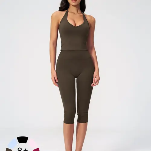 Women's Casual Commuter Tank Top Sports Set, Slim Fit Yoga, Comfortable and Stylish, Perfect for Daily Wear and Exercise